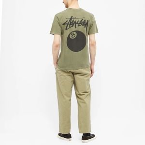Stussy 8 Ball Faded Olive Tee